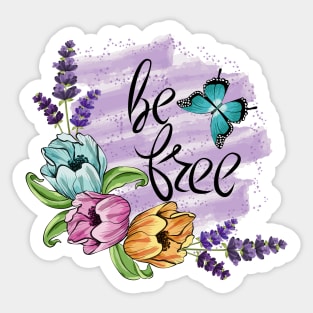 Be Free - Floral Art Sticker